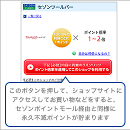 �Ԃ��{�^���������ăV���b�v�ۖ₢�A�N�Z�X���Ă�����������ƁA�Z�]���|�C���g���[�����o�R�����̂Ɠ��l�ɁA�Z�]���c�[���o�[�|�C���g�����g�N�ɒ��܂�܂��B